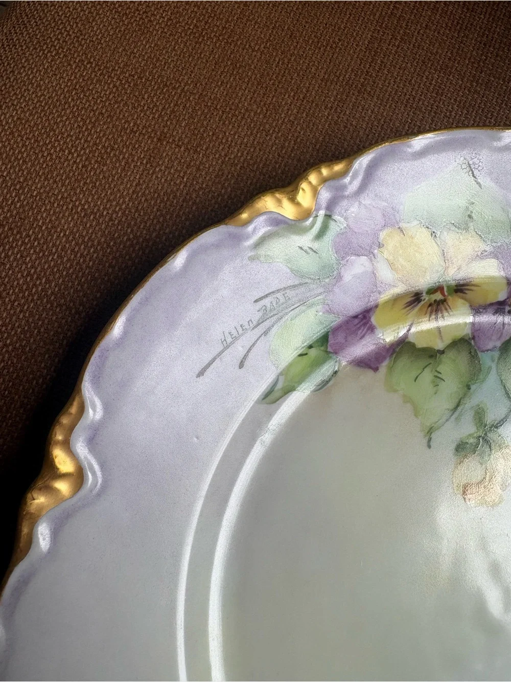 Antique Hutschenreuther Selb Bavaria Hand Painted Floral Plate Artist Signed